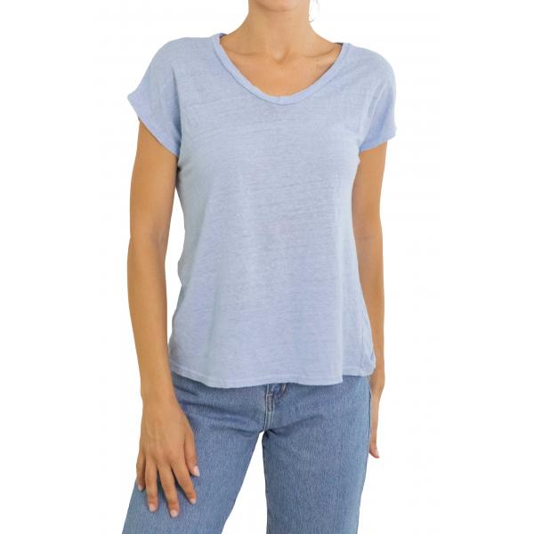 Maglia in lino con scollo a V